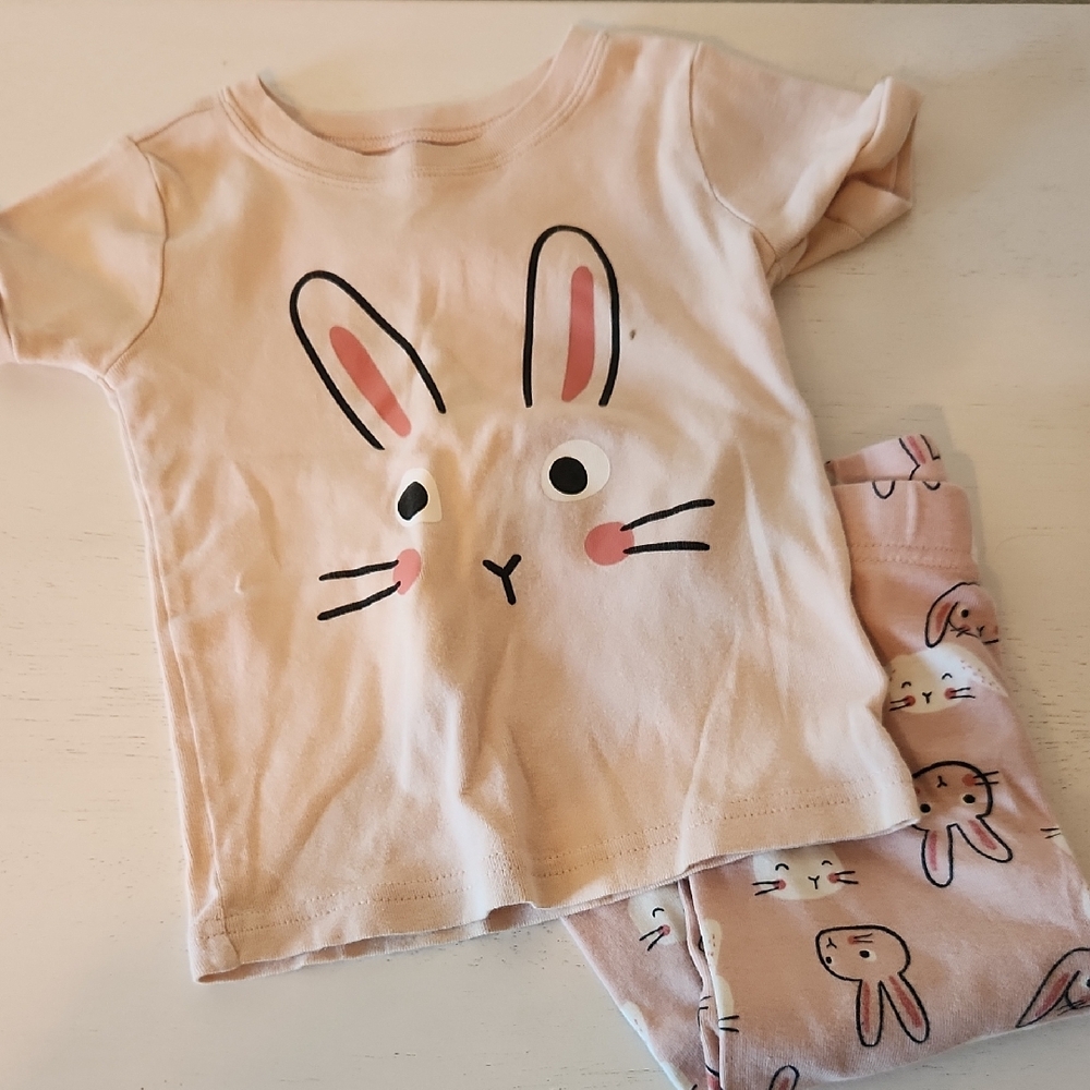 Cute Bunny Kids Pajama Set - Light Pink Easter Pjs